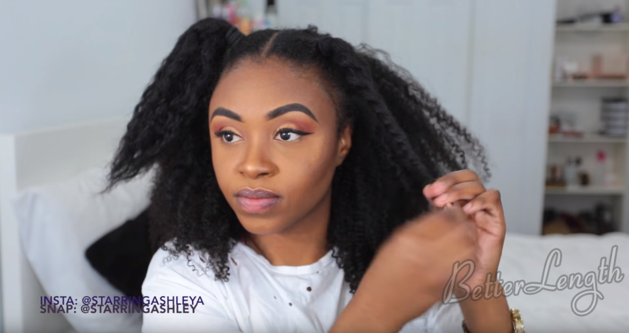 How to Do A Half up Space Buns on Natural Hair with Clip-ins ...