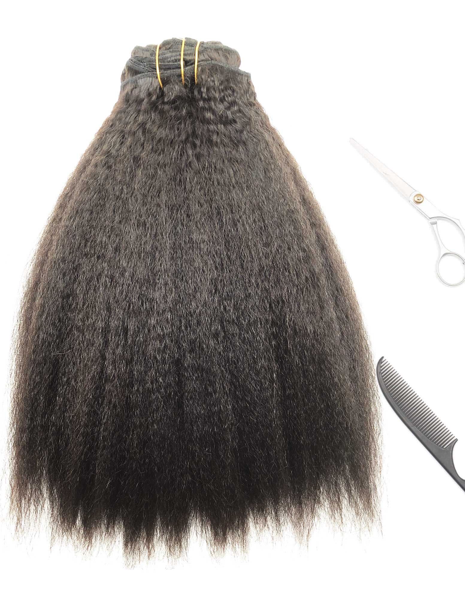 Kinky coarse Clip In Hair Extensions